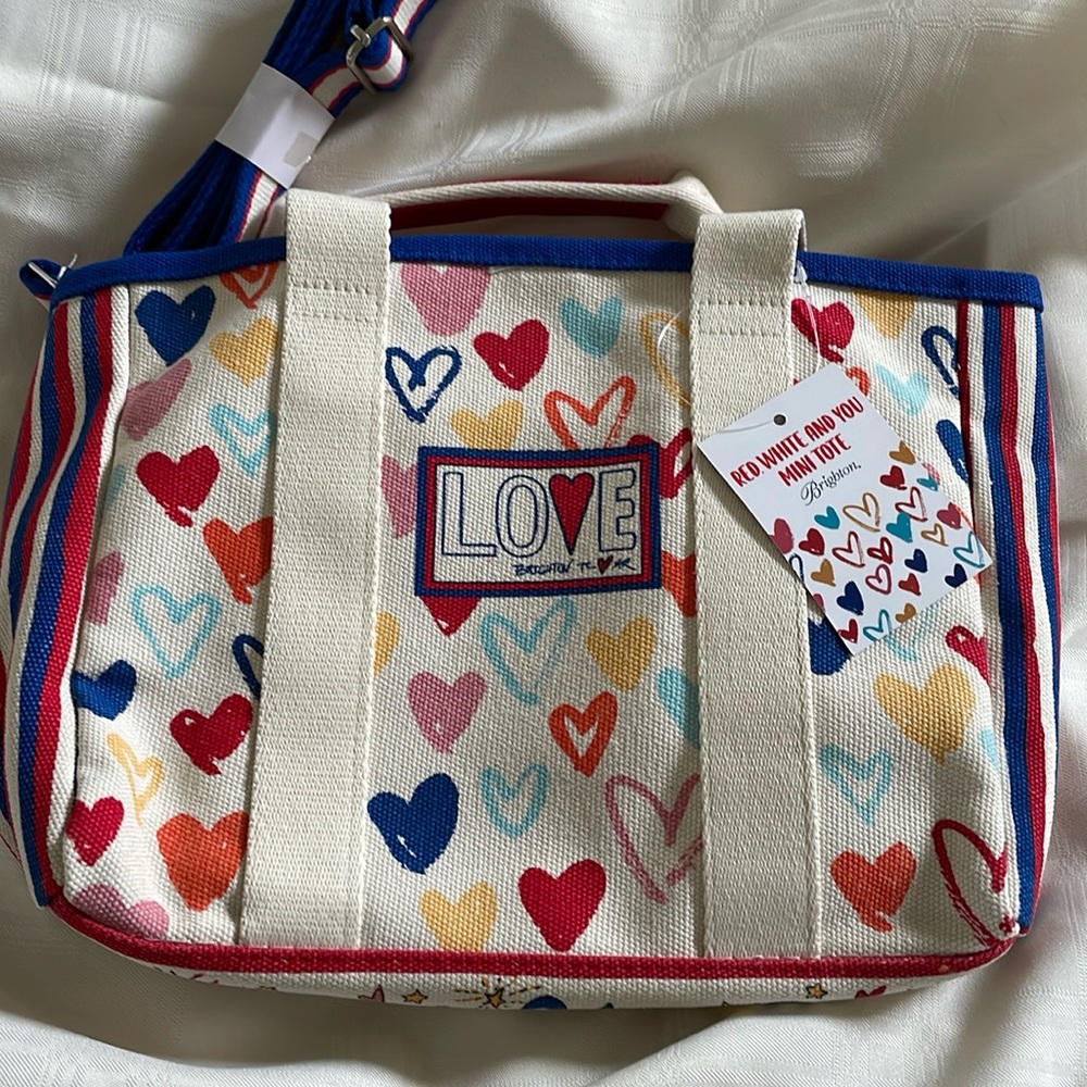 Brighton Canvas Red, White and You Mini Tote